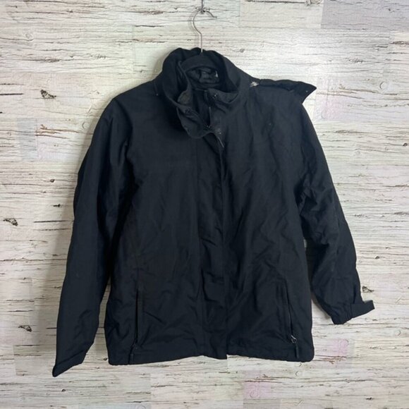 Eddie Bauer black jacket hooded size large  women’s - Picture 1 of 9